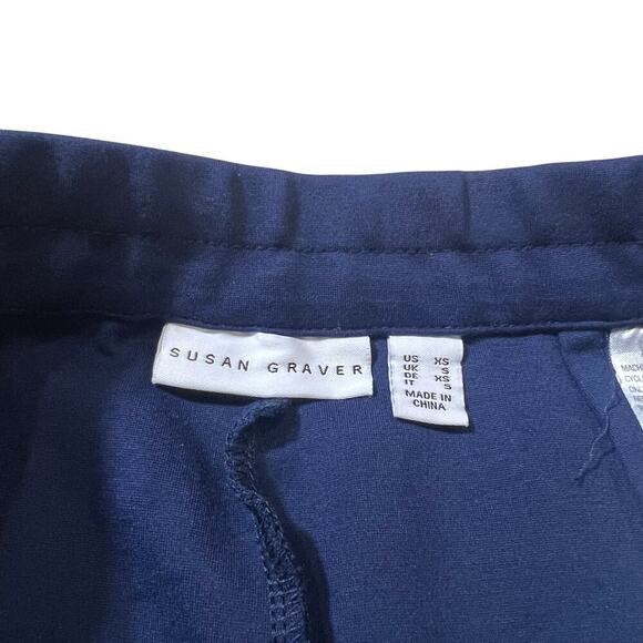 Susan Graver Straight Leg Pull On Dress Pants Navy XS - Picture 5 of 6